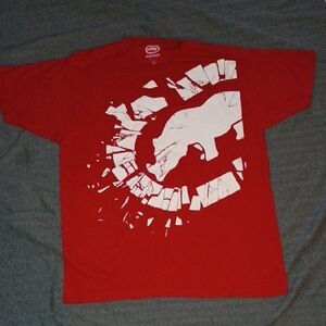 Ecko Unlimited Red Tee with White Shatter Hand Graphic